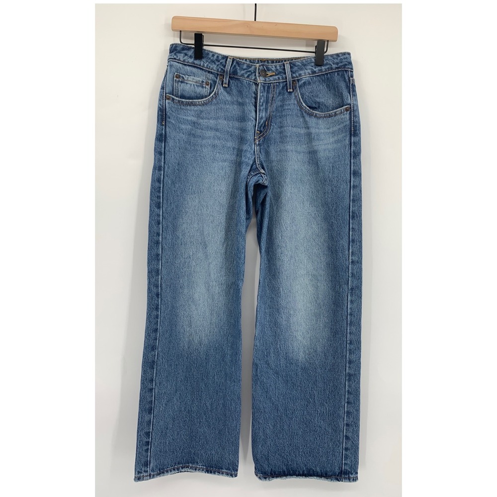 Levis Wide Leg Jeans Womens 27 Blue Low Loose Cotton Denim Pants